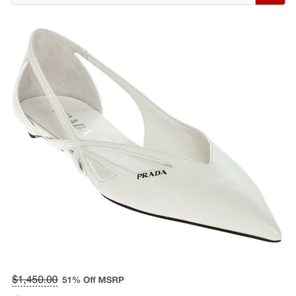 Prada Women's Cream Leather Loafers - Picture 1 of 5